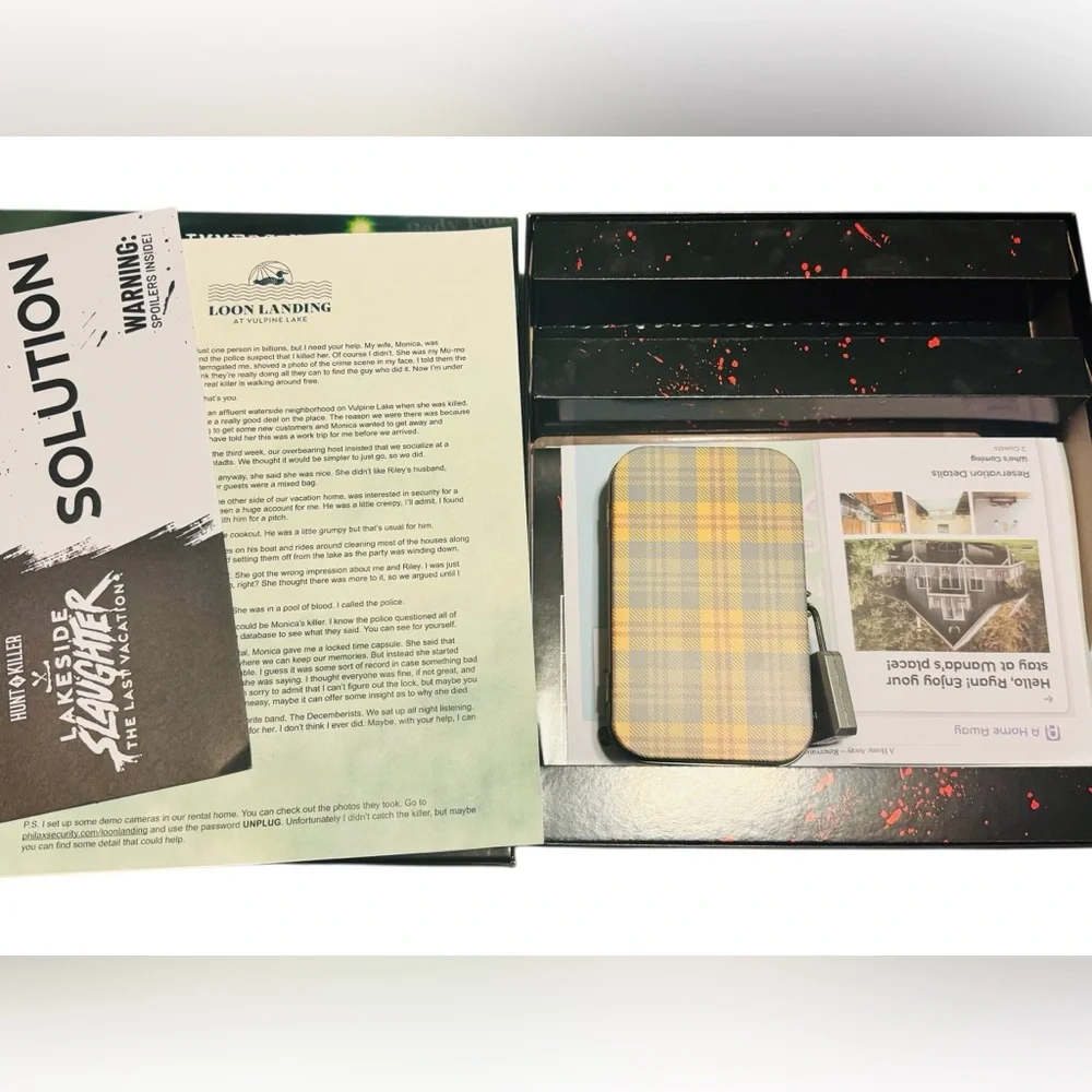 Hunt A Killer Lakeside Slaughter Board Game Played Complete
